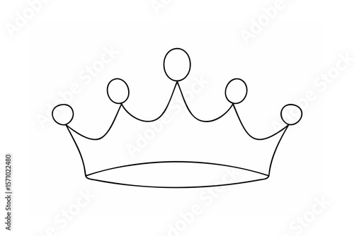 Royal crown outline with circular ornaments regal monarchy