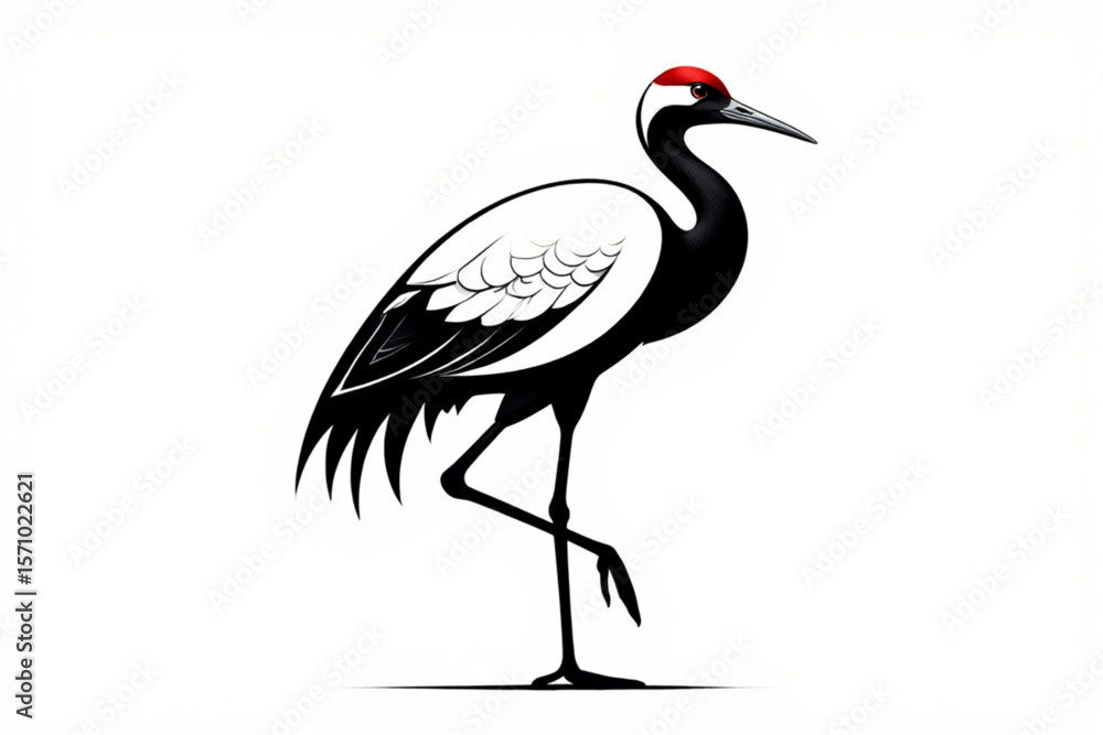 Obraz premium black crowned crane isolated