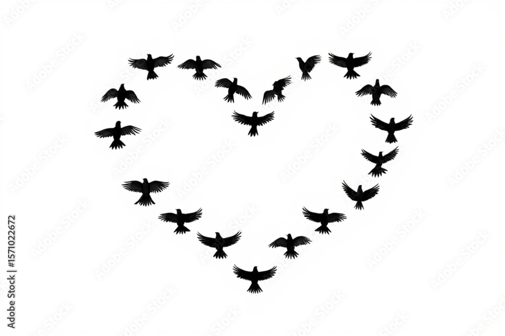 Fototapeta premium Flying birds vector illustration