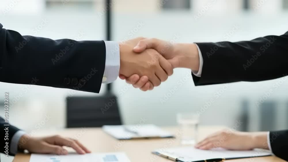 Businesspeople shaking hands at a meeting Businesspeople shaking hands at a meeting