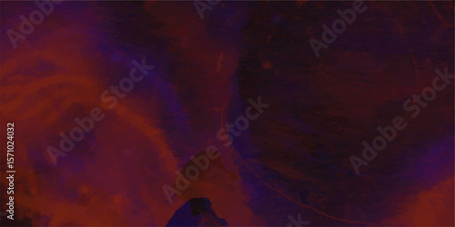 Dramatic celestial artwork depicting a fiery cosmic scene with crimson and violet hues representing a galaxy or nebula formation