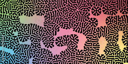 Abstract truing organic wallpaper Turing reaction diffusion monochrome seamless pattern with chaotic motion. Turing reaction diffusion monochrome seamless pattern with chaotic motion.