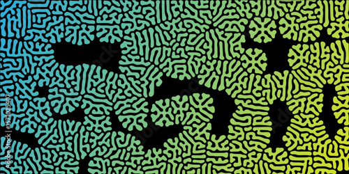 Abstract truing organic wallpaper Turing reaction diffusion monochrome seamless pattern with chaotic motion. Turing reaction diffusion monochrome seamless pattern with chaotic motion.