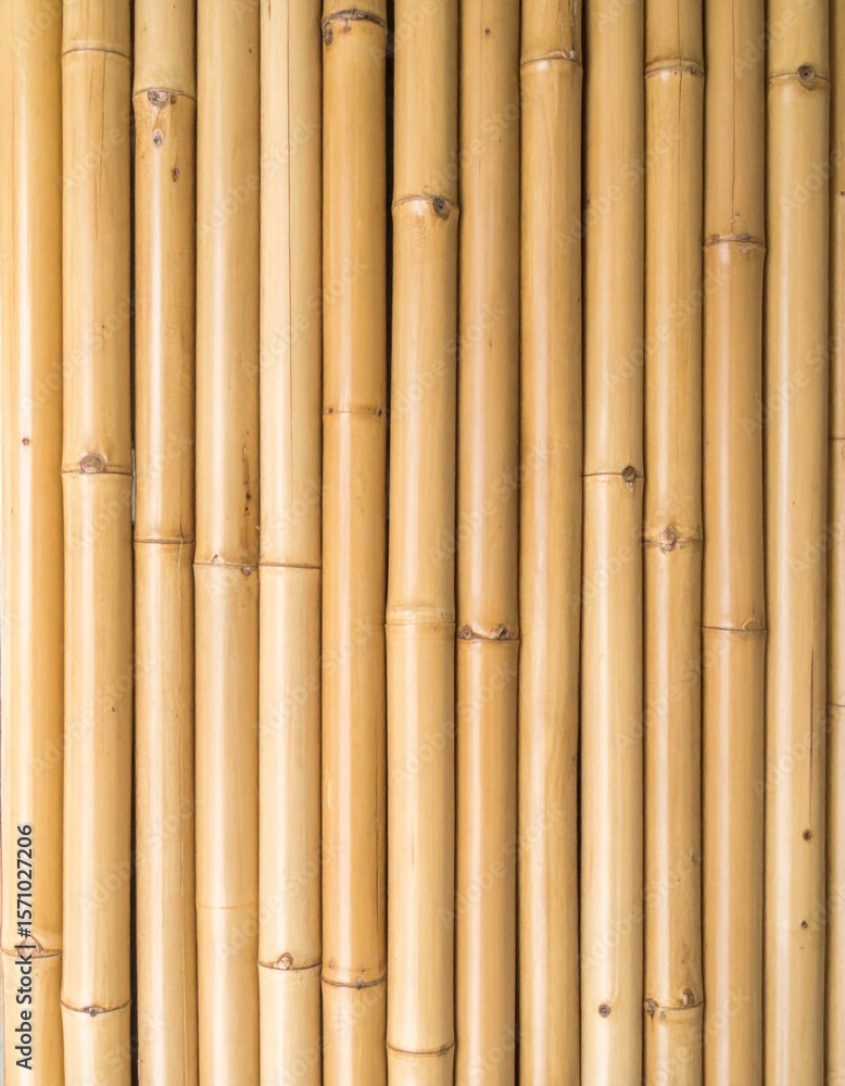 Fototapeta premium Light Brown Bamboo Poles Vertical Texture Background