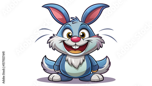 3D cartoon Happy bunny cartoon isolated on white background
