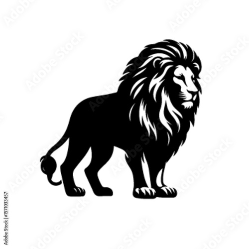 Lion No 12 – Regal Wild Lion Vector Illustration with Fierce Expression