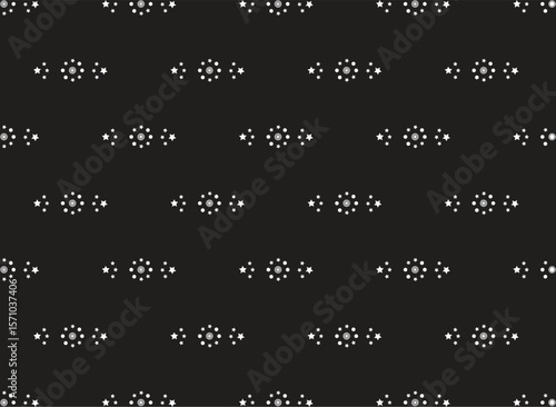Clean abstract seamless vector pattern with minimalist floral line elements, oriental motifs, and small geometric diamond shapes for backgrounds and packaging