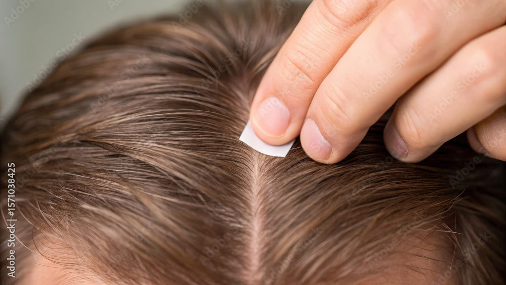 Fototapeta premium Hormonal hair loss Hair loss can be challenging experience influenced by hormonal changes and various factors