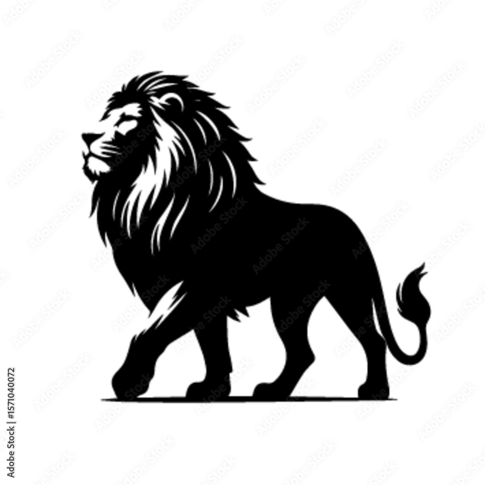 Fototapeta premium Lion No 18 – Fierce Jungle Predator Lion Vector with Bold Detail