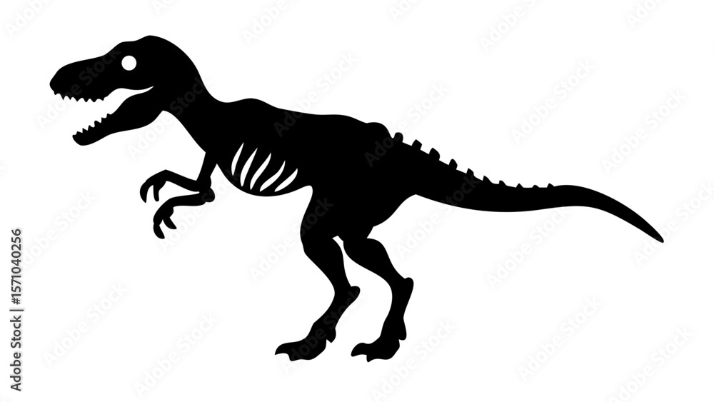 T-Rex Skeleton Silhouette Clipart – Prehistoric Dinosaur Fossil Design T-Rex Skeleton Silhouette Clipart – Prehistoric Dinosaur Fossil Design