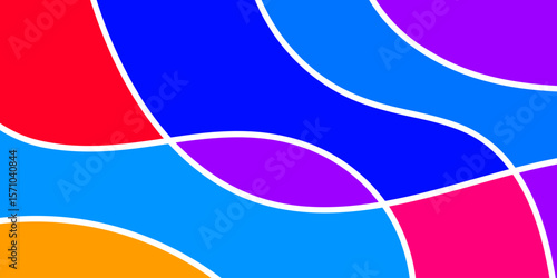 Abstract vibrant color pattern with flowing curves