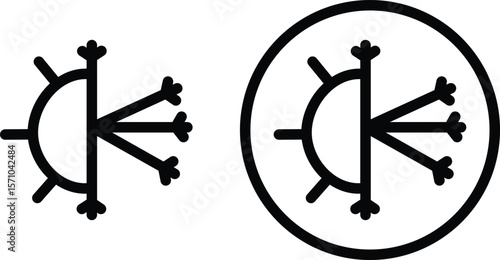 Hot and cold icons set in black