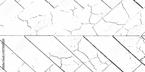 white textured wall with cracks and brick foundation, creating a distressed and some dark spots, textured appearance. it looks aged	