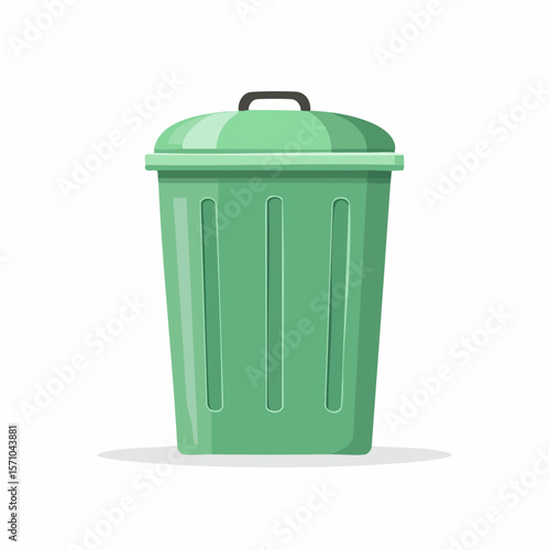 green trash can