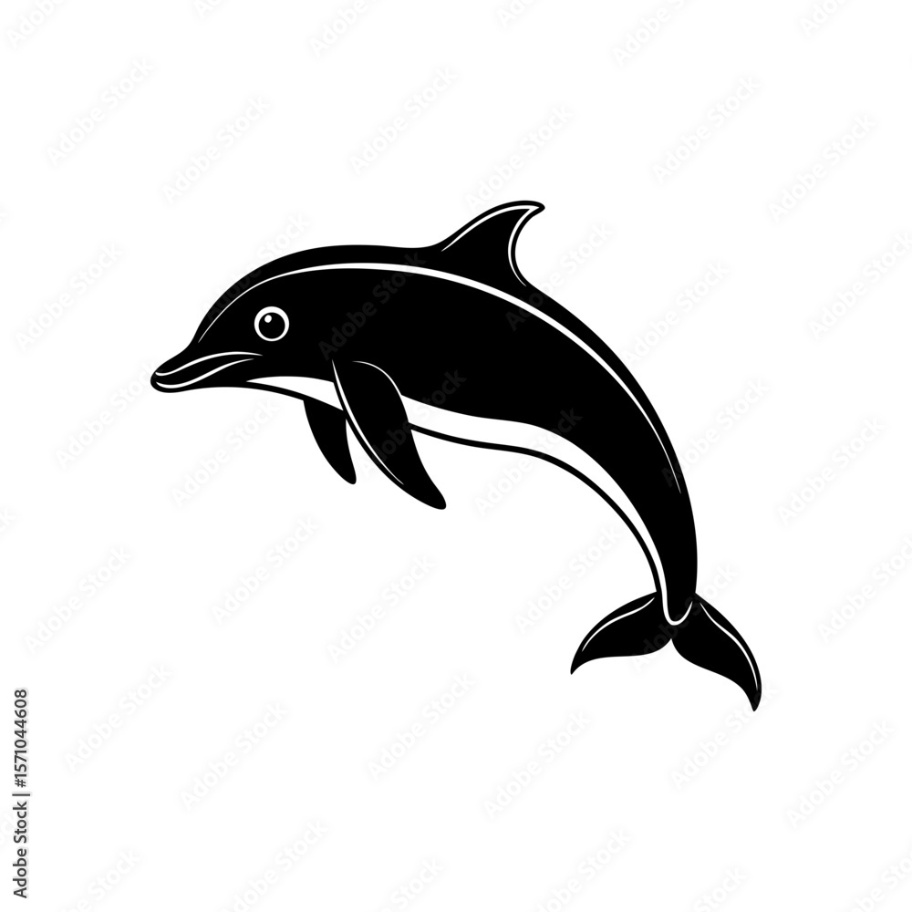 Fototapeta premium Dolphin clipart on white background vector illustration