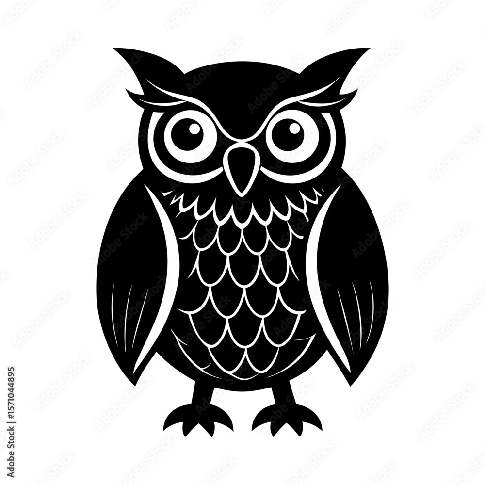 Fototapeta premium Owl clipart on white background vector illustration