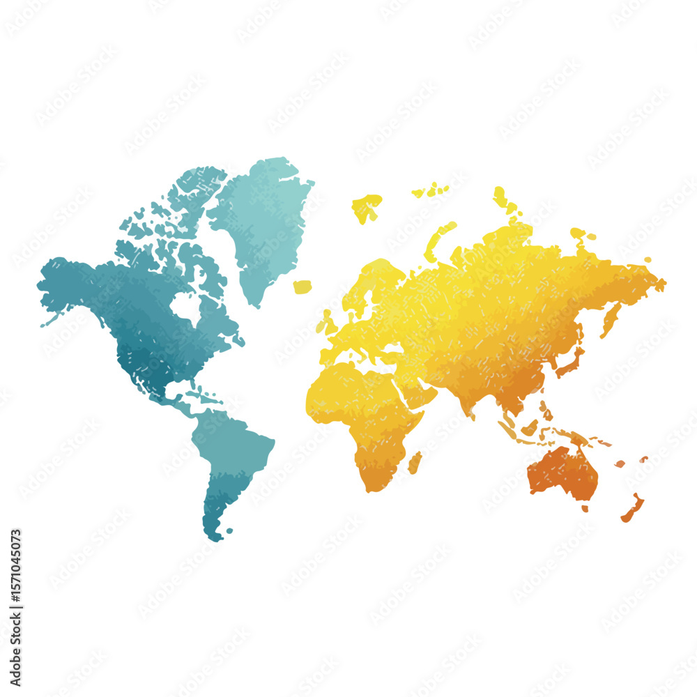 Fototapeta world map isolated in White Background, world map vector, Flat lay vector illustration