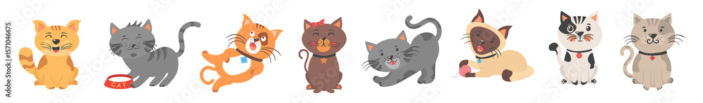 Obraz premium png sticker icon of orange kitten claw meow animal pet beautiful wallpaper illustration domestic fun funny colorful red white design with tail fur isolated graphic vector art