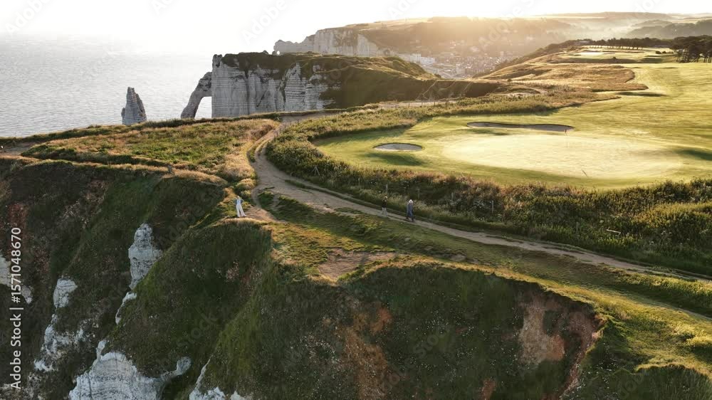 custom made wallpaper toronto digitalExploring the breathtaking cliffs and golf course views in Etretat, Normandy during sunset
