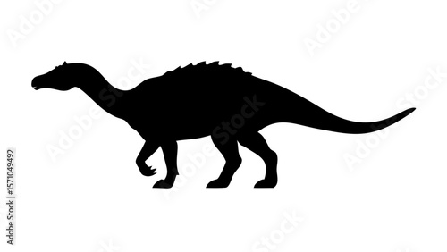 Sauropod Dinosaur Silhouette Vector – Long Neck Prehistoric Reptile Clipart