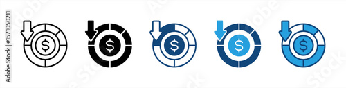 Reduce Cost icon set multiple style collection