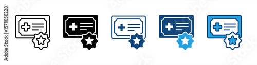 Insurance icon set multiple style collection