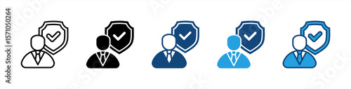 Policy icon set multiple style collection