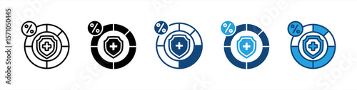 Insurance Premium icon set multiple style collection