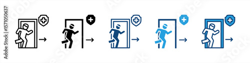Outpatient icon set multiple style collection