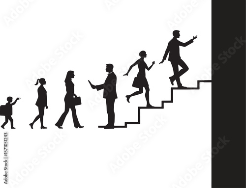 silhouettes of people walking on the street