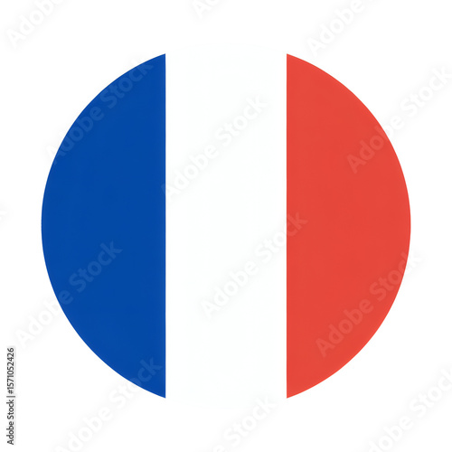 Free Download France flag features a circular design with blue, white, and red colors, transparent background - GFXLoad