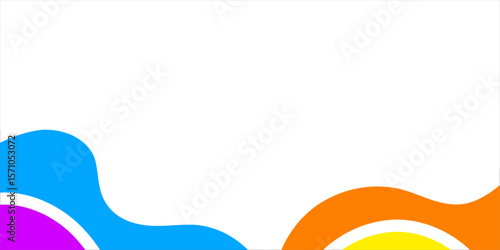 Abstract colorful wavy shapes on white background