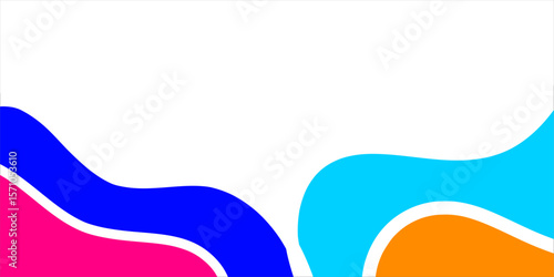 Abstract background with overlapping wavy shapes in vibrant colors