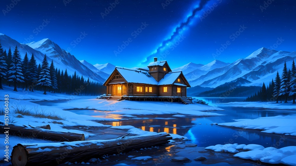 Fototapeta premium Landscape Lake House View Vol.103