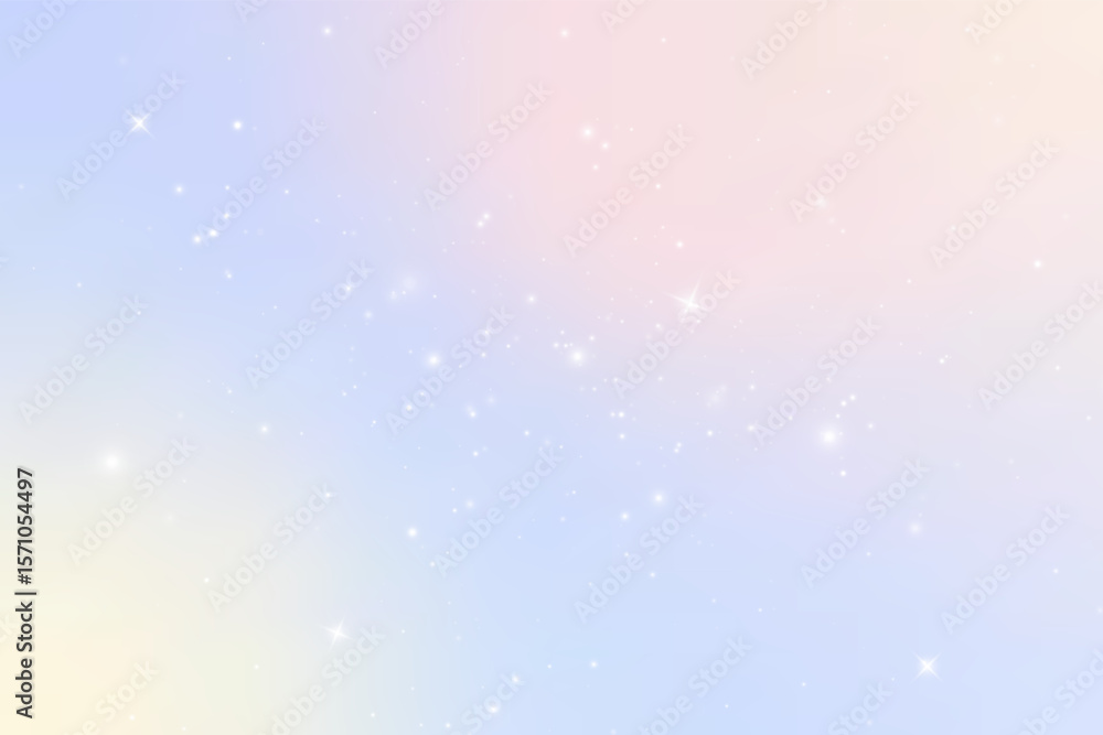Fantasy background in sparkling stars. Vector illustration for children.sparkling surface, Bright particles on a rainbow background.
