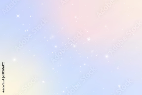 Fantasy background in sparkling stars. Vector illustration for children.sparkling surface, Bright particles on a rainbow background.