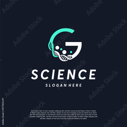 Simple Science G initial logo, Gen, DNA blue logo