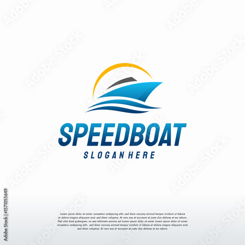 Speedboat Logo designs template, Ship logo designs vector
