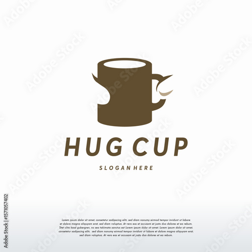 Hug Cup Logo designs vector, Coffee Cup logo