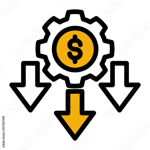Cost Optimization Strategy from the Business Automation icon collection (Outline Color Lineal Style)