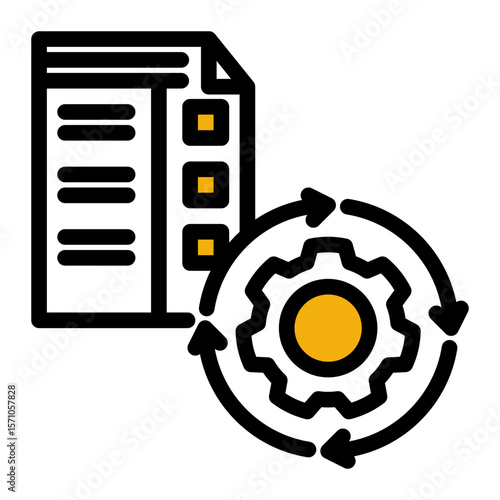 Automated Task Scheduler from the Business Automation icon collection (Outline Color Lineal Style)