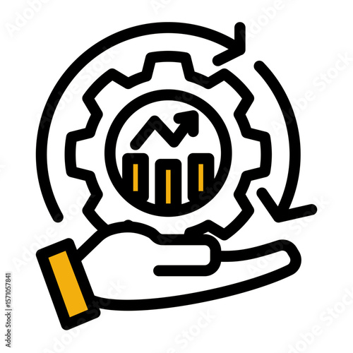 Corporate Operations Dashboard from the Business Automation icon collection (Outline Color Lineal Style)