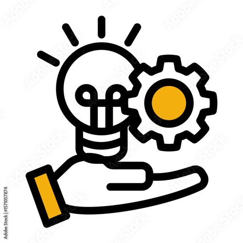 Innovative Problem Solver from the Business Automation icon collection (Outline Color Lineal Style)