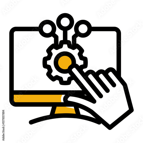 Interactive Control Panel from the Business Automation icon collection (Outline Color Lineal Style)