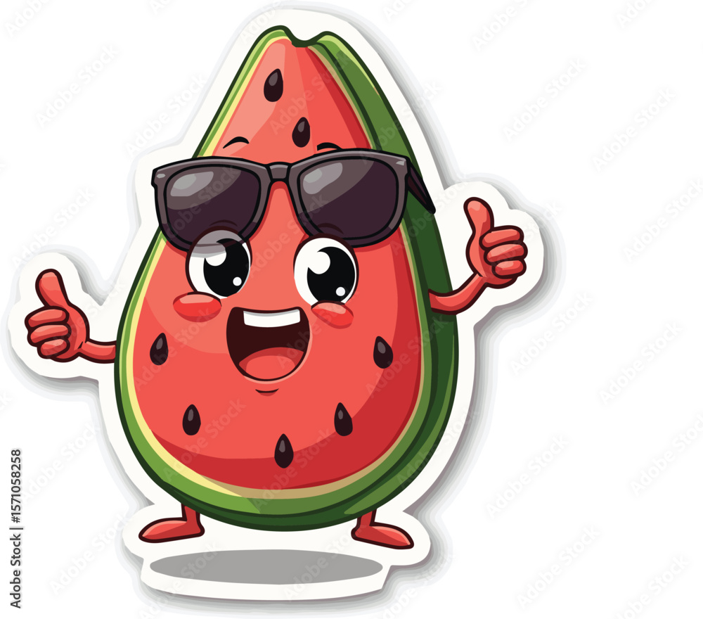 Fototapeta premium funny cartoon watermelon