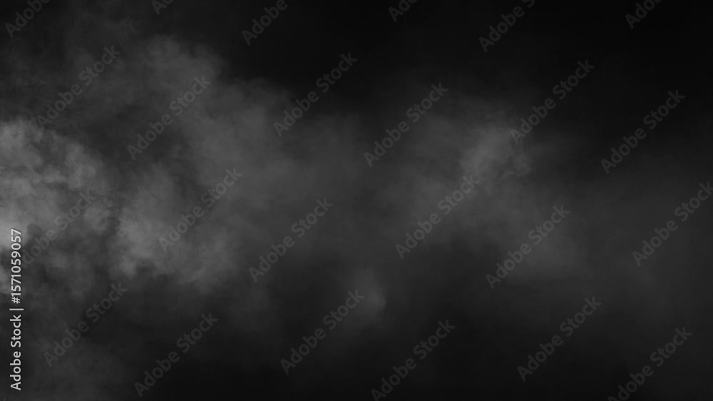 Thin, delicate tendrils of white vapor float and swirl across a black background. VFX alpha matte for adding subtle, atmospheric smoke, steam, or magical effects to any scene.