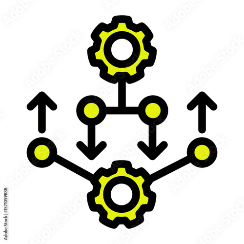 Modular Component Assembly from the Business Automation icon collection (Solid Color Lineal Style)