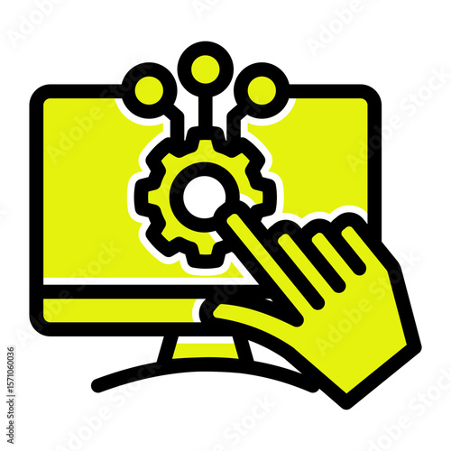 Interactive Control Panel from the Business Automation icon collection (Solid Color Lineal Style)