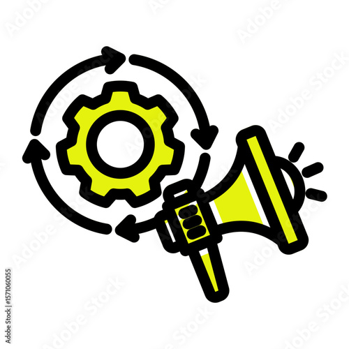 Automated Campaign Manager from the Business Automation icon collection (Solid Color Lineal Style)