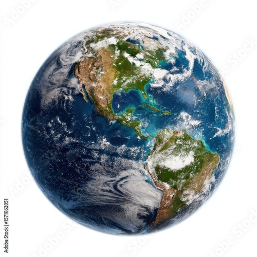 blue planet Earth from space showing North & South America, USA.